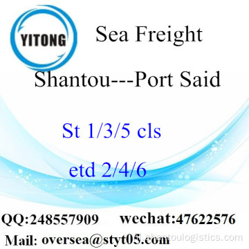 Haven Shantou LCL consolidatie naar Port Said
